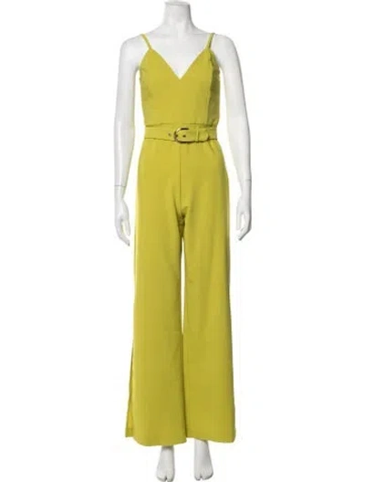 Pre-owned Nookie V-neck Jumpsuit In Green/yellow