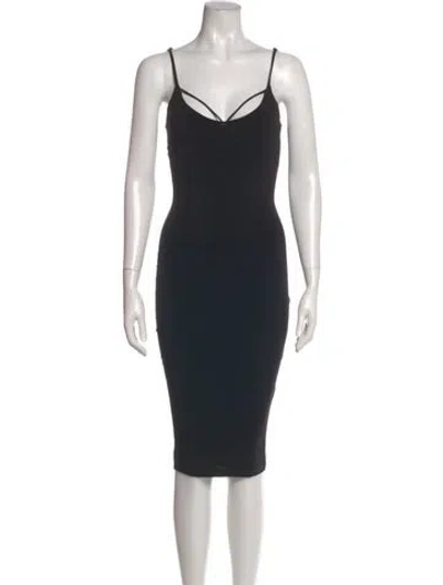 Pre-owned Nookie V-neck Knee-length Dress In Black