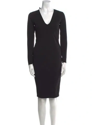 Pre-owned Nookie V-neck Knee-length Dress In Black