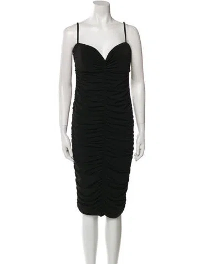 Pre-owned Nookie V-neck Knee-length Dress In Black