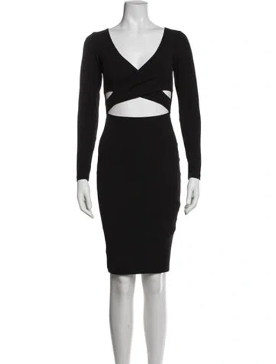 Pre-owned Nookie V-neck Knee-length Dress In Blue