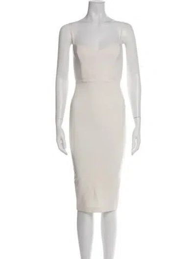 Pre-owned Nookie V-neck Knee-length Dress In Neutral