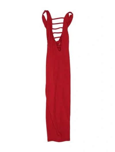 Pre-owned Nookie V-neck Knee-length Dress In Orange
