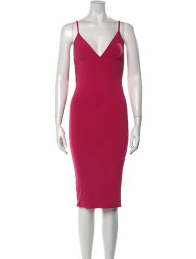 Pre-owned Nookie V-neck Knee-length Dress In Pink