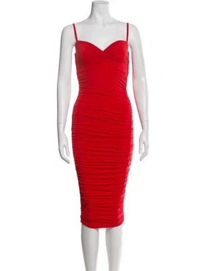 Pre-owned Nookie V-neck Knee-length Dress In Red