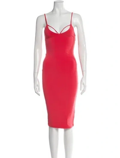 Pre-owned Nookie V-neck Knee-length Dress In Red