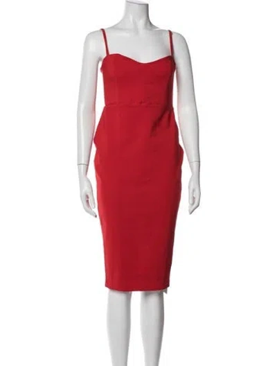 Pre-owned Nookie V-neck Knee-length Dress In Red