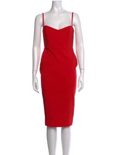 Pre-owned Nookie V-neck Knee-length Dress In Red