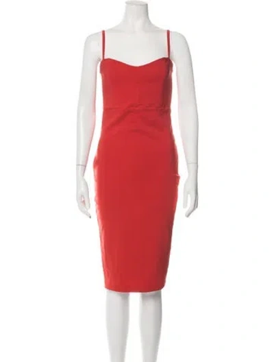 Pre-owned Nookie V-neck Knee-length Dress In Red