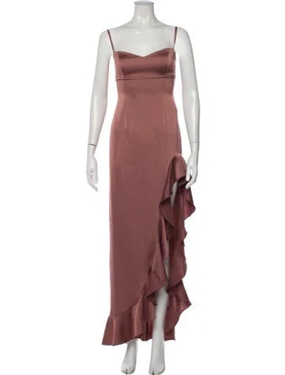 Pre-owned Nookie V-neck Long Dress In Pink