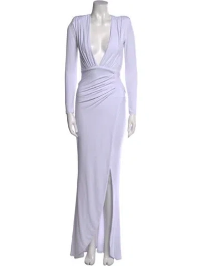 Pre-owned Nookie V-neck Long Dress In Purple