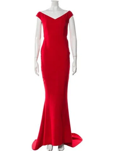 Pre-owned Nookie V-neck Long Dress In Red