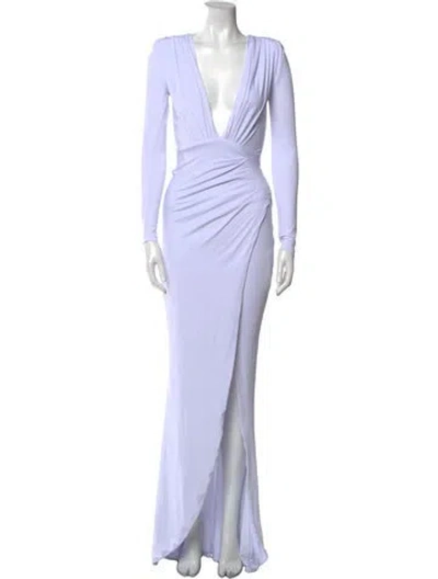 Pre-owned Nookie V-neck Long Dress In White