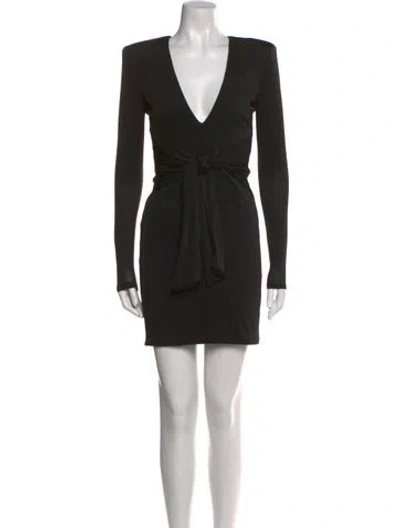 Pre-owned Nookie V-neck Mini Dress In Black