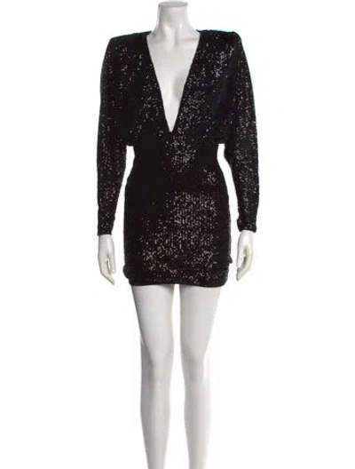 Pre-owned Nookie V-neck Mini Dress In Black