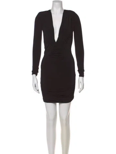 Pre-owned Nookie V-neck Mini Dress In Black