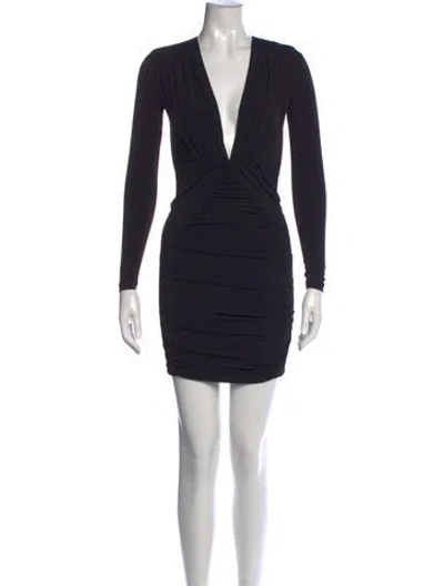 Pre-owned Nookie V-neck Mini Dress In Black
