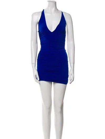 Pre-owned Nookie V-neck Mini Dress W/ Tags In Blue