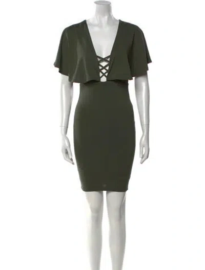 Pre-owned Nookie V-neck Mini Dress W/ Tags In Green