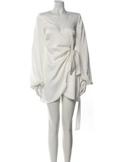 Pre-owned Nookie V-neck Mini Dress In White