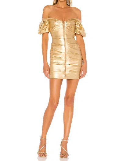 Nookie Zoe Mini Dress In Metallic Gold In Multi