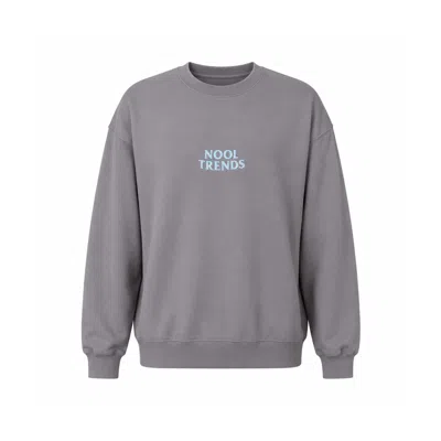 Nooltrends Grey  Embroidered Gender Neutral Sweatshirt In Gray