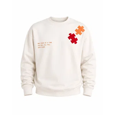 Nooltrends Neutrals One Piece At A Time Embroidered Sweatshirt - Gender Neutral
