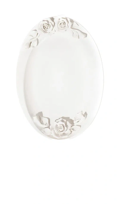 Noon & Moon Isabella Artisan Rose Oval Platter 12 Inch In White