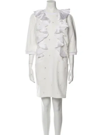 Pre-owned Noon By Noor Crew Neck Mini Dress W/ Tags In White