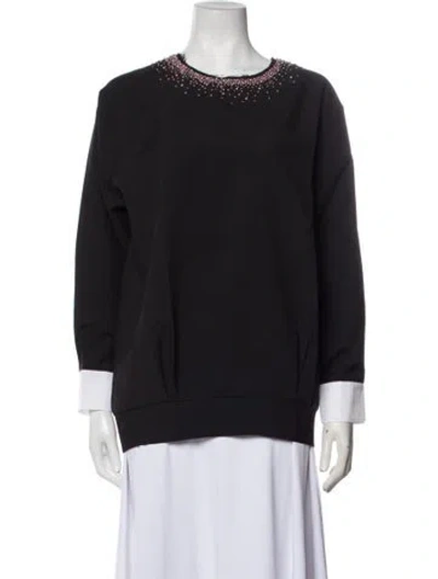 Pre-owned Noon By Noor Crew Neck Three-quarter Sleeve Sweatshirt W/ Tags In Black