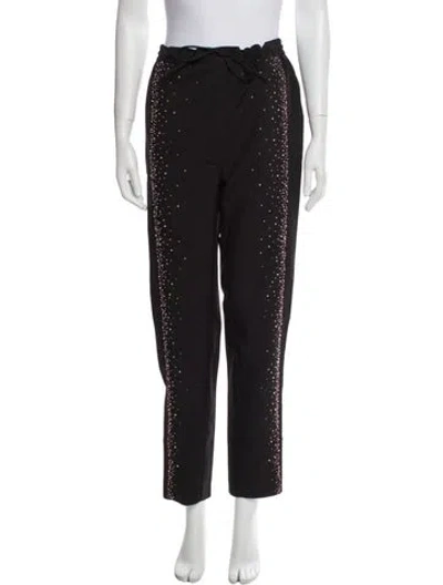Pre-owned Noon By Noor Graphic Print Skinny Leg Pants In Black