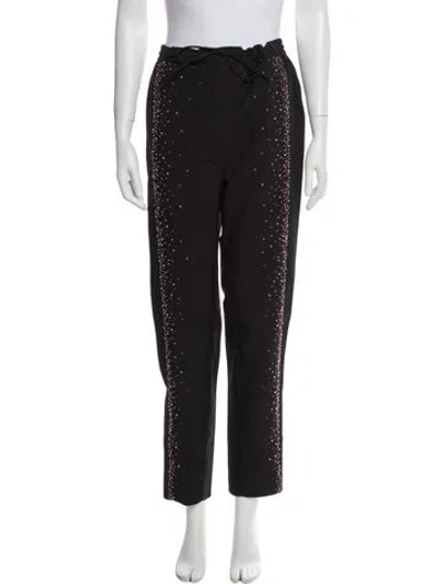 Pre-owned Noon By Noor Graphic Print Skinny Leg Pants In Black