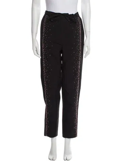 Pre-owned Noon By Noor Graphic Print Straight Leg Pants In Black