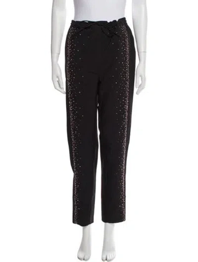 Pre-owned Noon By Noor Graphic Print Straight Leg Pants In Black