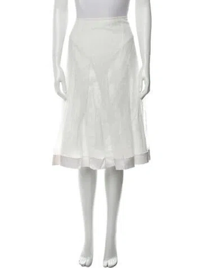 Pre-owned Noon By Noor Lace Trim Embellishment Knee-length Skirt In Neutral