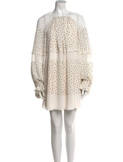 Pre-owned Noon By Noor Polka Dot Print Mini Dress Mini Dress In Neutral