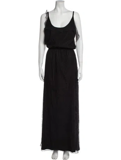 Pre-owned Noon By Noor Scoop Neck Long Dress In Black