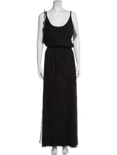 Pre-owned Noon By Noor Scoop Neck Long Dress In Black