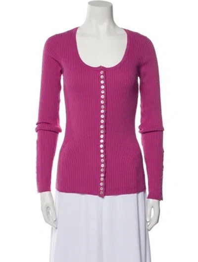 Pre-owned Noon By Noor Scoop Neck Long Sleeve Top W/ Tags In Purple