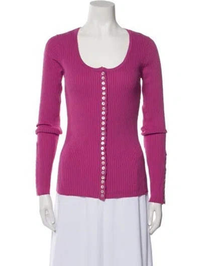 Pre-owned Noon By Noor Scoop Neck Long Sleeve Top W/ Tags In Purple