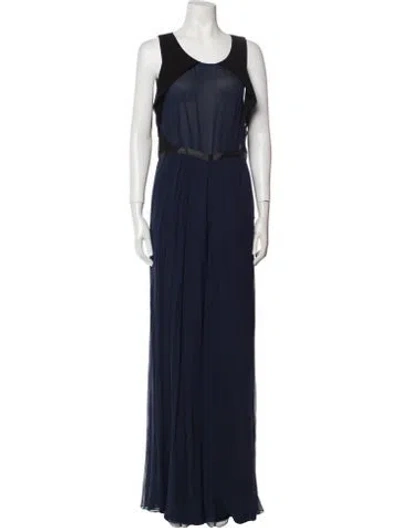 Pre-owned Noon By Noor Silk Scoop Neck Jumpsuit In Blue