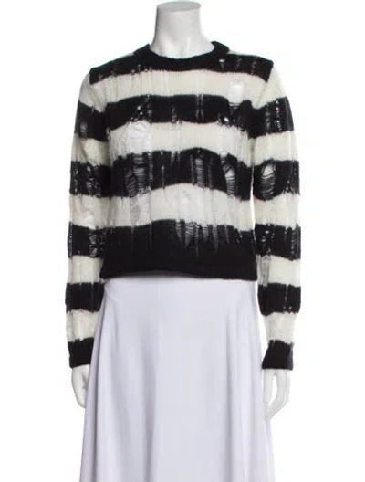 Pre-owned Noon By Noor Striped Crew Neck Sweater W/ Tags In Black