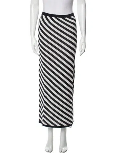 Pre-owned Noon By Noor Striped Midi Length Skirt In Blue