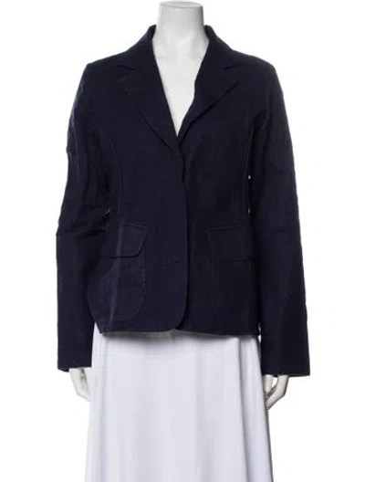 Pre-owned Noon By Noor Virgin Wool Blazer In Blue