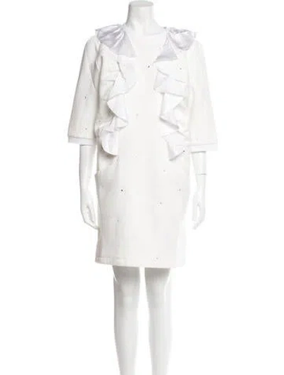 Pre-owned Noon By Noor V-neck Mini Dress W/ Tags In White