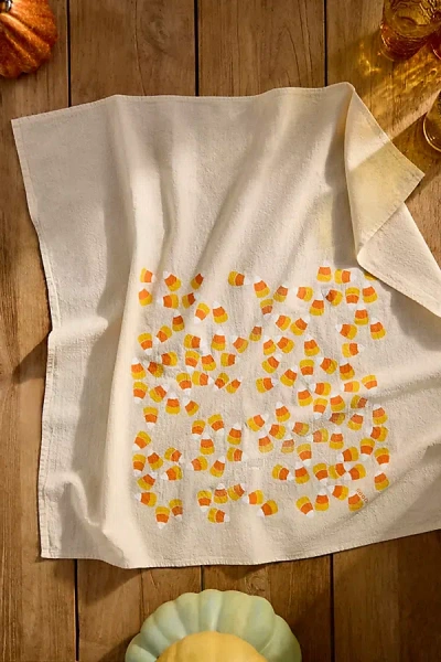 Noon Design Shop Candy Corn Cotton Dish Towel In Multi