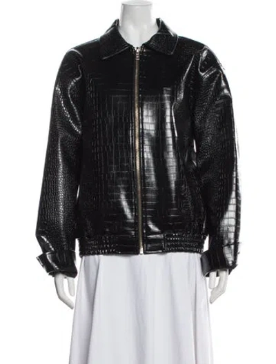 Pre-owned Noon Goons Animal Print Bomber Jacket In Black