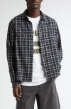 Noon Goons Baja Plaid Snap-up Shirt In Black