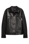 NOON GOONS BRAGGING RIGHTS CROC EMBOSSED LEATHER JACKET