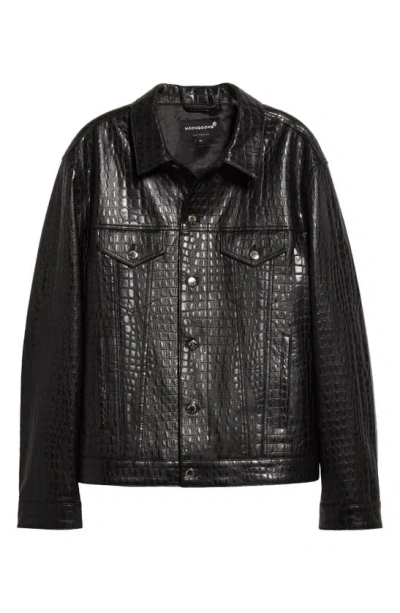 Noon Goons Bragging Rights Croc Embossed Leather Jacket In